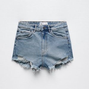 ZARA hi rise denim shorts size 0